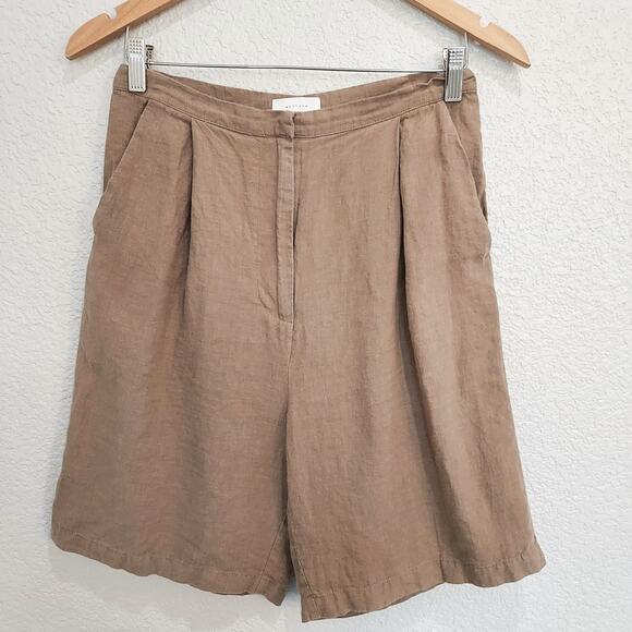 All:Row Pants - All:Row Beige Linen Long Shorts 8" Inseam Size S
